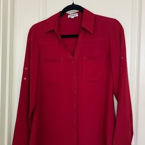 Express Women's Scarlet Button-Down Shirt